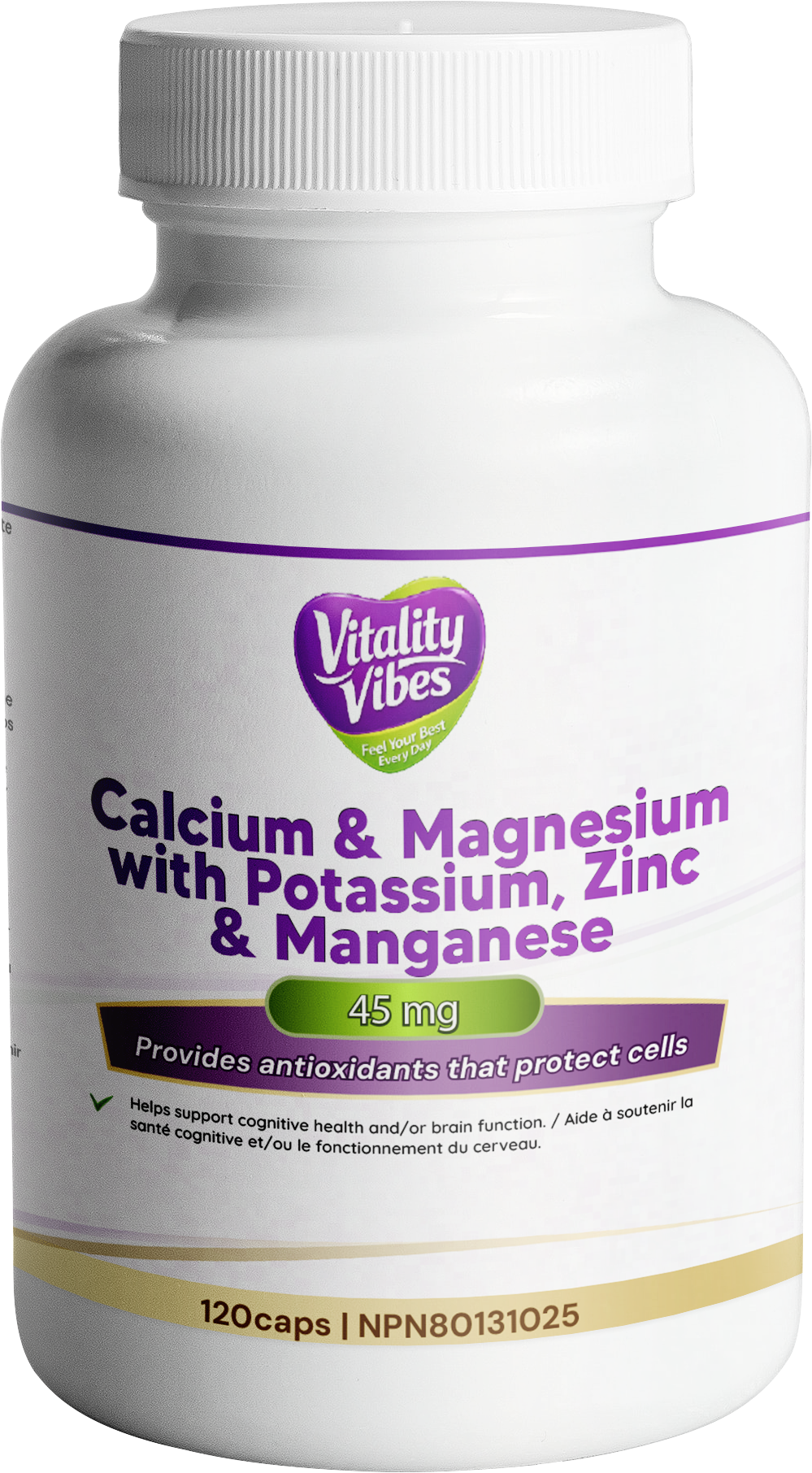 Calcium & Magnesium with Potassium, Zinc & Manganese Capsule | 120 Vegetarian Capsules