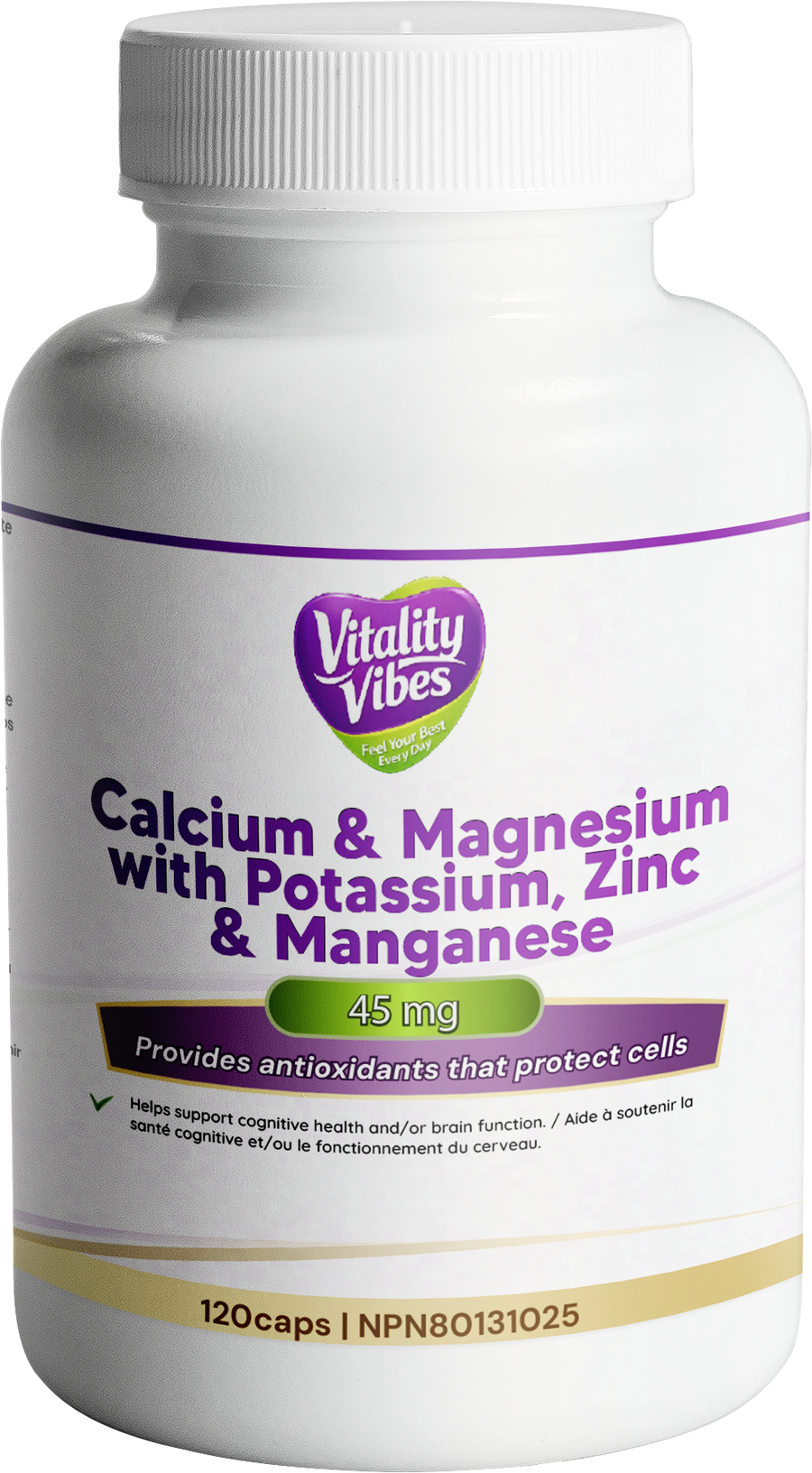 Calcium & Magnesium with Potassium, Zinc & Manganese Capsule | 120 Vegetarian Capsules